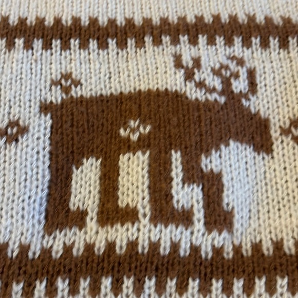 UGLY CHRISTMAS SWEATER (Turtle Neck) off white/ cream and light brown - Picture 3 of 7